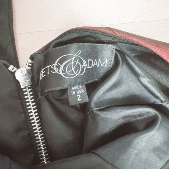 Betsy & Adam Fit and Flare Sleeveless Holiday Chic Mini Dress Sparkly Maroon 2 - Picture 6 of 7